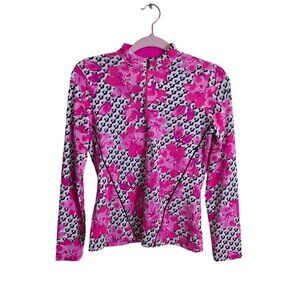 Tail White Label Benton Top Floral Long Sleeve Golf Top Size XS